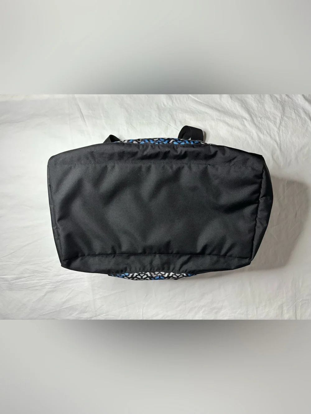 LL Bean Adventure Duffle Bag Small Geometric Blue Carry On Tote Gym EUC Retired